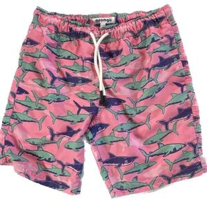Maamgic Boys Pink Shark Swimming Trunks Size 14-16